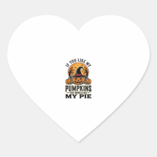 Halloween Pumpkin Funny Vintage Pie Quote_1 Heart Sticker