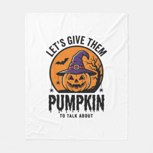 Halloween Pumpkin Funny Witch Hat Spooky Retro_1 Fleece Blanket