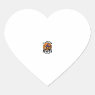 Halloween Pumpkin Funny Witch Hat Spooky Retro_1 Heart Sticker