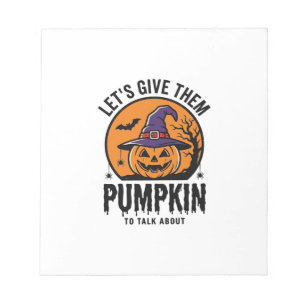 Halloween Pumpkin Funny Witch Hat Spooky Retro_1 Notepad
