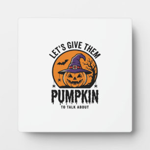 Halloween Pumpkin Funny Witch Hat Spooky Retro_1 Plaque