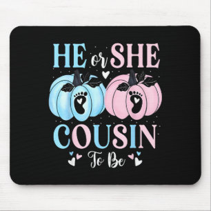 Halloween Pumpkin Gender Reveal He Or She Cousin T Mouse Mat
