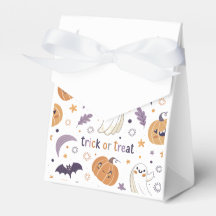 "Halloween Pumpkin Ghost and Bat Favour Box"