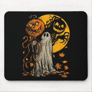 Halloween Pumpkin Ghost Autumn Leaves Graphic Art Mouse Mat