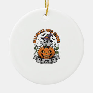 Halloween Pumpkin Ghost Vintage Engraving Shirt_1 Ceramic Tree Decoration