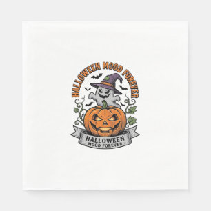 Halloween Pumpkin Ghost Vintage Engraving Shirt_1 Napkin