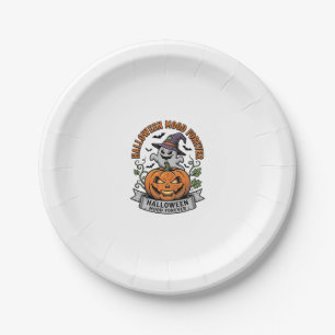 Halloween Pumpkin Ghost Vintage Engraving Shirt_1 Paper Plate