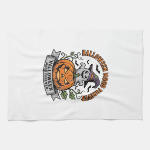 Halloween Pumpkin Ghost Vintage Engraving Shirt_1 Tea Towel