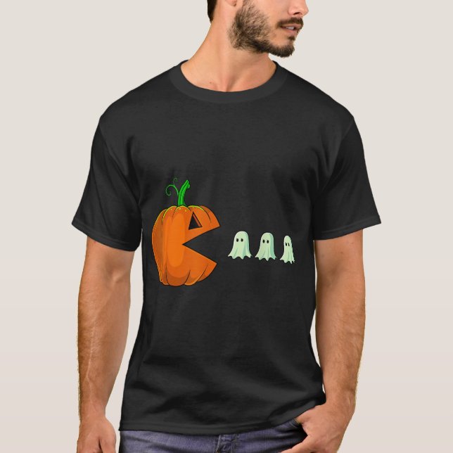 Halloween Pumpkin Ghosts Boys Kids Women Men  T-Shirt (Front)