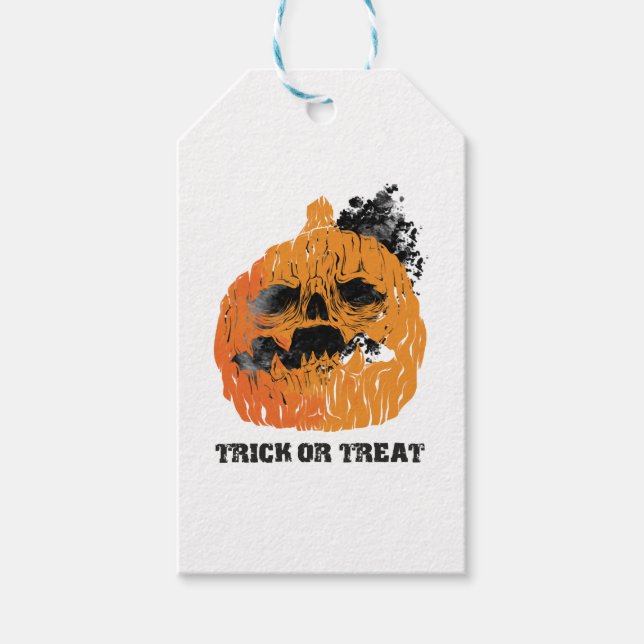 Halloween  pumpkin gift tags (Front)