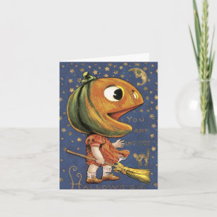 Halloween Pumpkin Girl Party Invitation