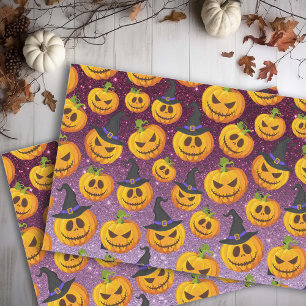 Halloween pumpkin glitter pattern  tissue paper