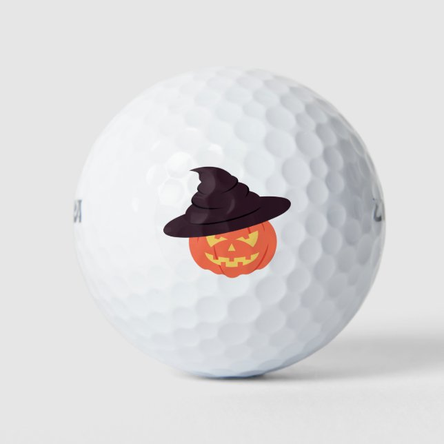Halloween Pumpkin Golf Balls – Fun Retro Fall  (Front)