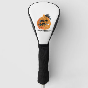 Halloween pumpkin golf head cover