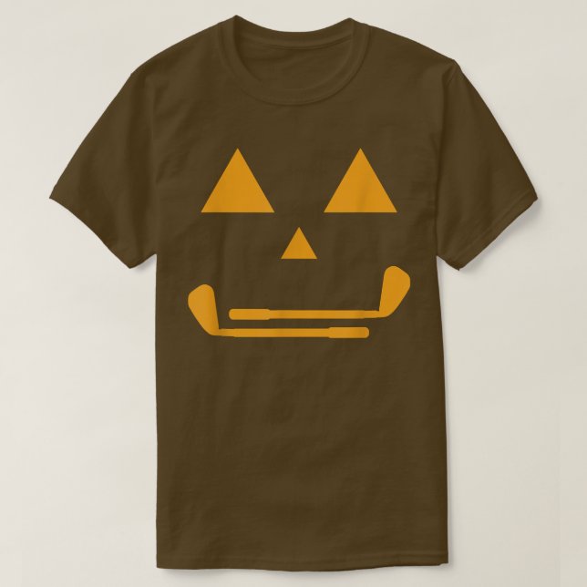 Halloween Pumpkin Golf JackO'Lantern Funny Golfing T-Shirt (Design Front)