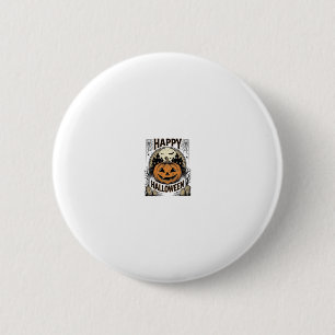 Halloween Pumpkin Graveyard Vintage Spooky Tee Art 6 Cm Round Badge