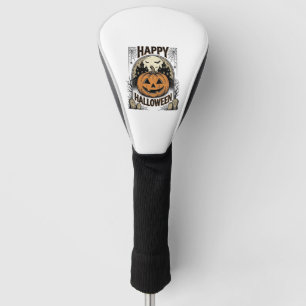 Halloween Pumpkin Graveyard Vintage Spooky Tee Art Golf Head Cover