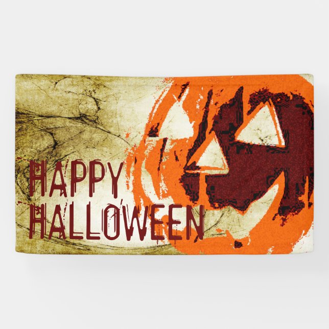 Halloween Pumpkin - grunge style + your ideas Banner (Horizontal)