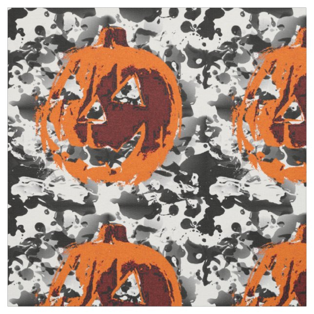 Halloween Pumpkin - grunge style + your ideas Fabric (Swatch)