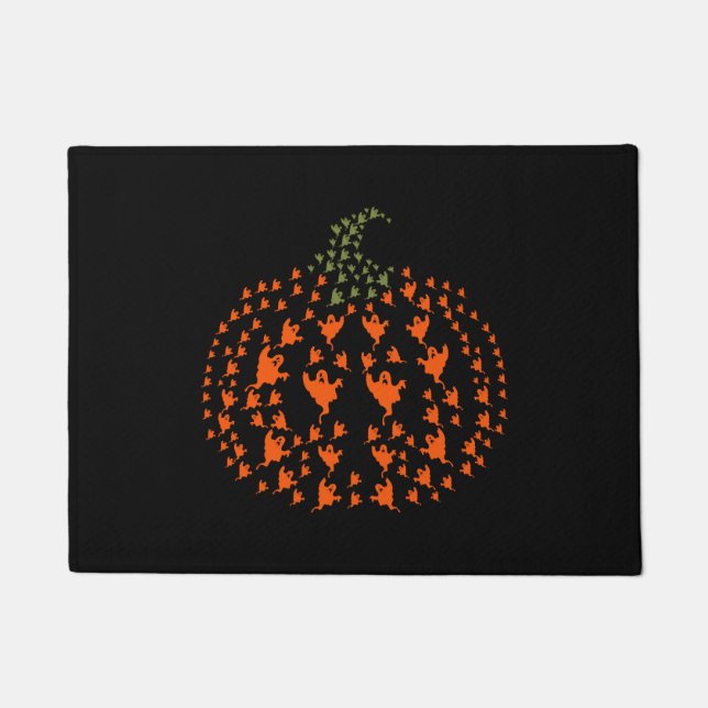 Halloween Pumpkin Halloween Ghost Pumpkin Doormat (Front)
