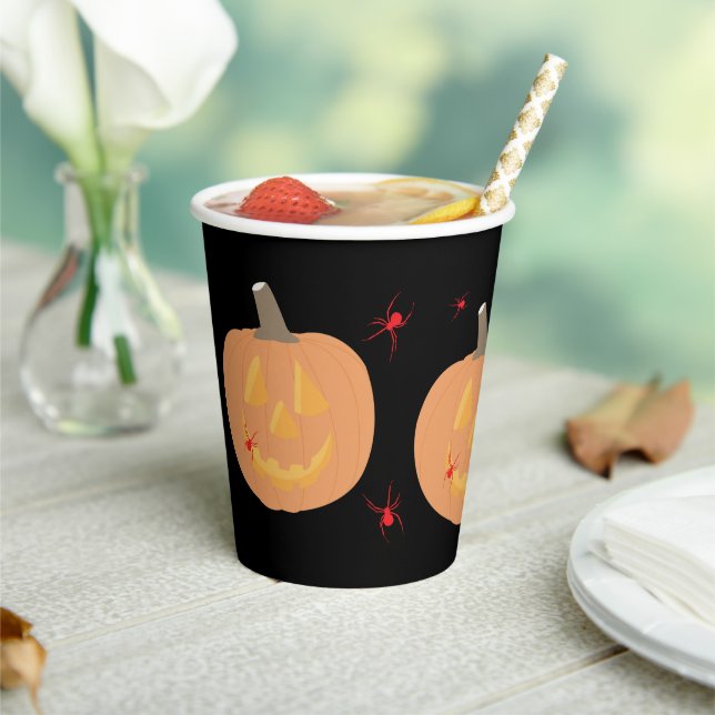 Halloween Pumpkin Halloween Party Paper Cups (Insitu)