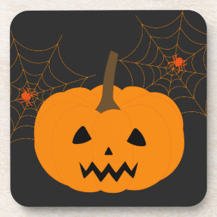 Halloween Pumpkin Hard Plastic Coaster