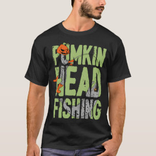 Halloween pumpkin head fishing gift T-Shirt