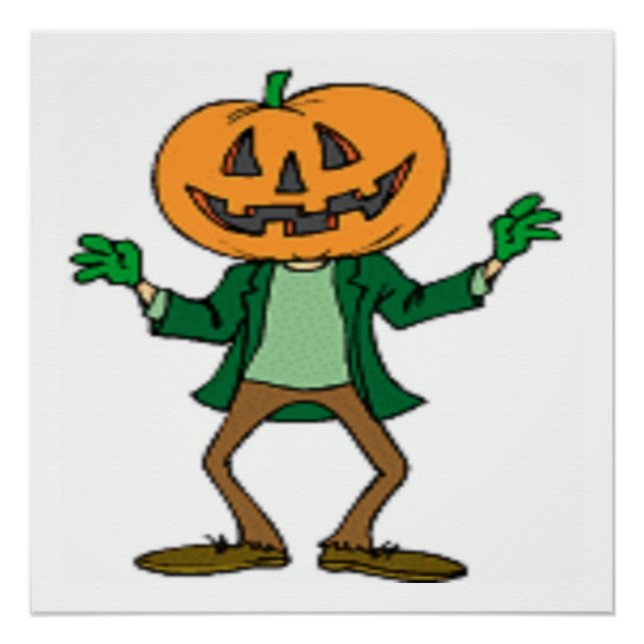 HALLOWEEN PUMPKIN HEAD POSTER (Front)