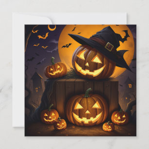 Halloween pumpkin holiday card