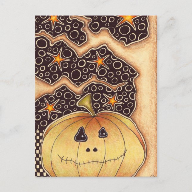 Halloween Pumpkin Holiday Postcard (Front)