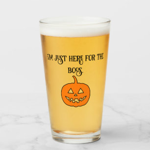 Halloween Pumpkin I'm Just Here For The Boos Glass