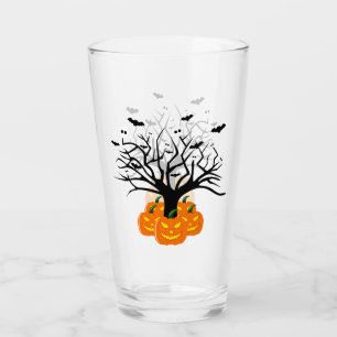 Halloween Pumpkin Jack o’ Lantern Dead Tree Glass