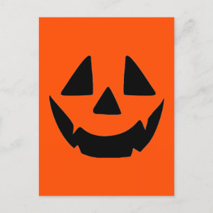 Halloween Pumpkin Jack O Lantern Face Holiday Postcard