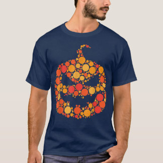 Halloween Pumpkin Jack O Lantern Polka Dot T-Shirt