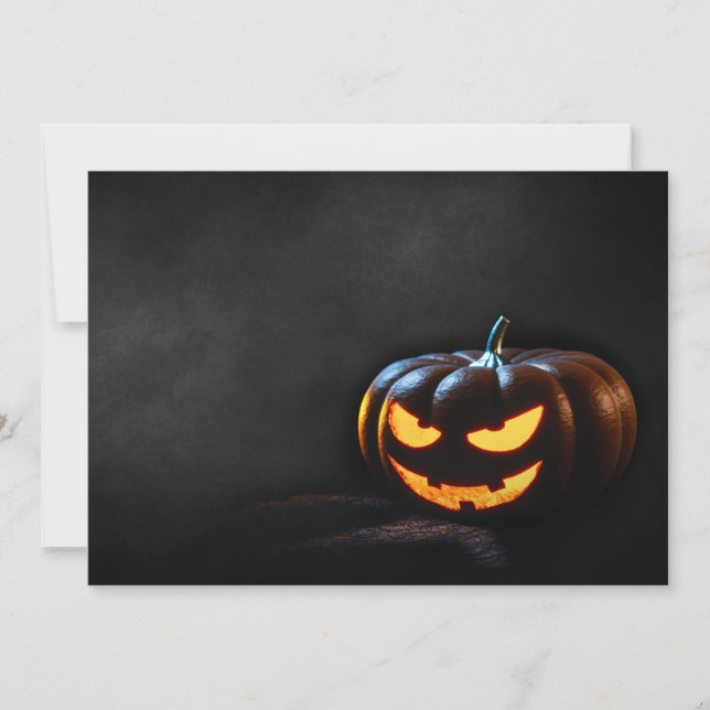 Halloween Pumpkin Jack-O-Lantern Spooky Card (Front)