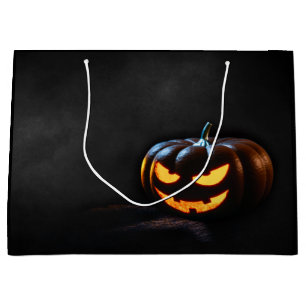 Halloween Pumpkin Jack-O-Lantern Spooky Large Gift Bag