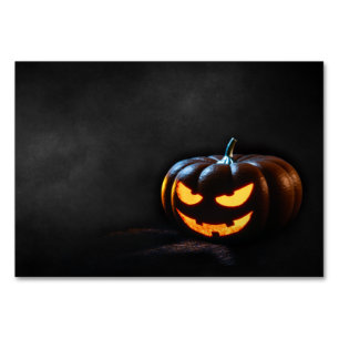 Halloween Pumpkin Jack-O-Lantern Spooky Table Number