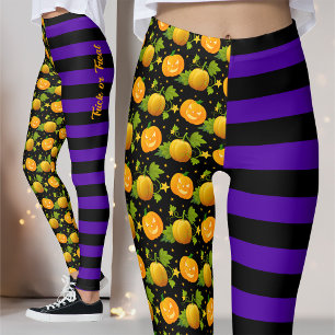 Halloween pumpkin jack o lantern trick or teat leggings