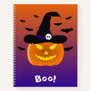 Halloween Pumpkin Jack o’ Lantern Witch Hat Notebook