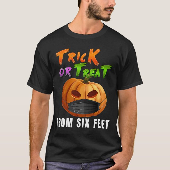 Halloween Pumpkin JackOLantern Wearing A Mask 2020 T-Shirt (Front)