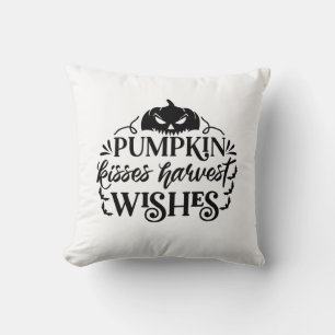 Halloween Pumpkin Kisses Harvest Wishes Birthday Cushion