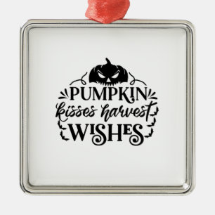 Halloween Pumpkin Kisses Harvest Wishes Birthday Metal Tree Decoration