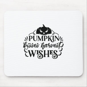 Halloween Pumpkin Kisses Harvest Wishes Birthday Mouse Mat