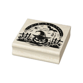 Halloween pumpkin-lantern and hp rubber stamp