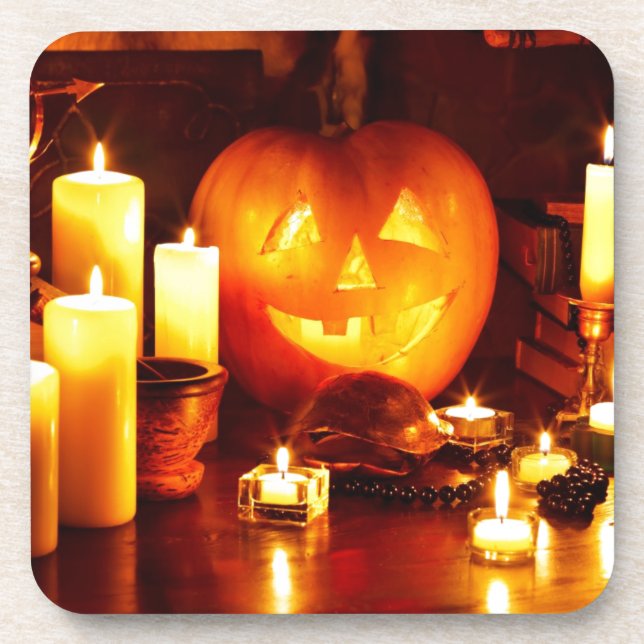 Halloween pumpkin lantern coaster (Front)