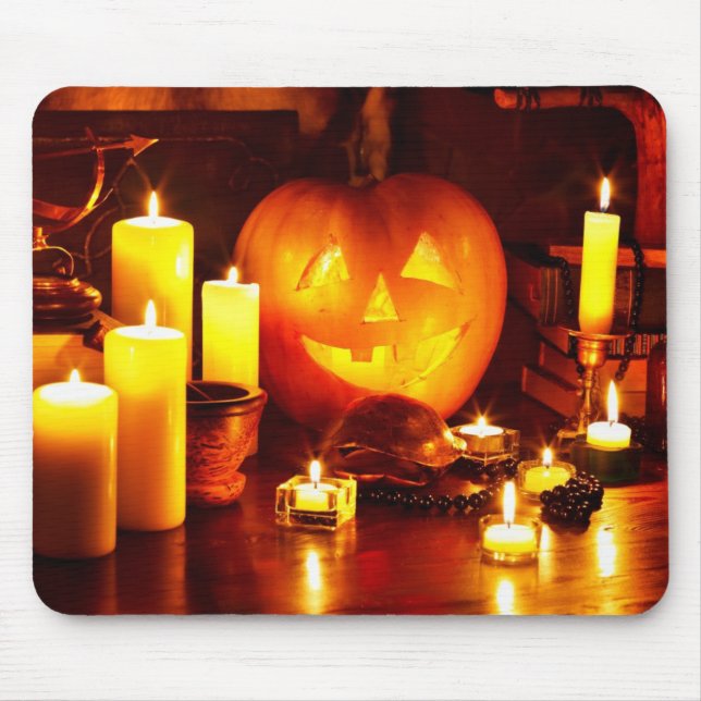 Halloween pumpkin lantern mouse mat (Front)