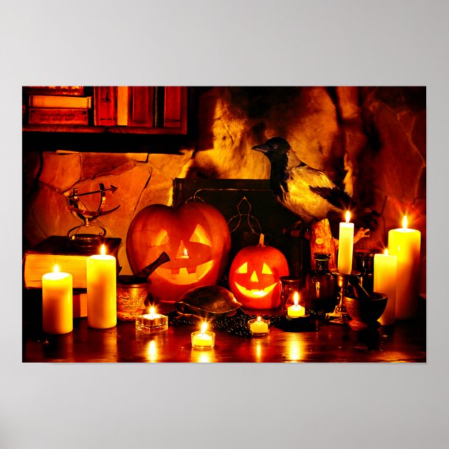 Halloween Pumpkin Lantern Poster (Front)