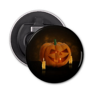 Halloween Pumpkin Lantern with Candles Bottle Opener