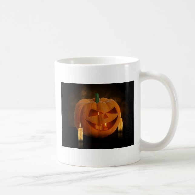 Halloween Pumpkin Lantern with Candles Coffee Mug (Right)