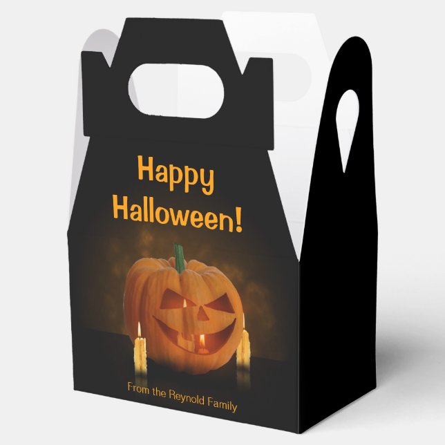 Halloween Pumpkin Lantern with Candles Favour Box (Opened)